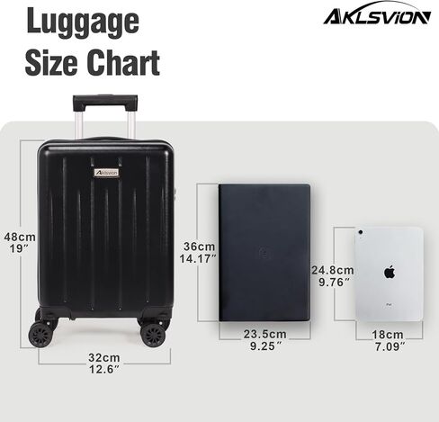 أمتعة داخلية بحجم 18 بوصة: مزودة بعجلات متحركة ، معتمدة من TSA ، تحت المقعد ، بناء الصلابة الصلبة ، حقيبة خفيفة الوزن مع الملحقات الأساسية (Jet Black) in Kuwait