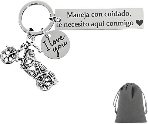 Drive Safe Keychain,Te necesito aqui conmigo Spanish Pendant for Him Her, I love you Gift for Boyfriend Husband in Saudi Arabia