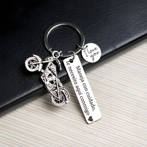 Drive Safe Keychain,Te necesito aqui conmigo Spanish Pendant for Him Her, I love you Gift for Boyfriend Husband in Saudi Arabia