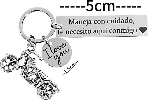 Drive Safe Keychain,Te necesito aqui conmigo Spanish Pendant for Him Her, I love you Gift for Boyfriend Husband in Saudi Arabia