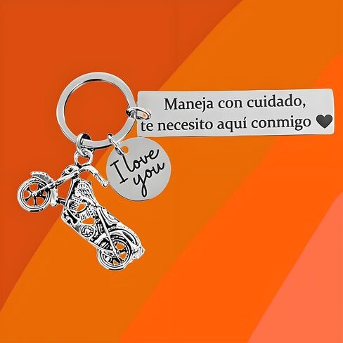 Drive Safe Keychain,Te necesito aqui conmigo Spanish Pendant for Him Her, I love you Gift for Boyfriend Husband in Saudi Arabia