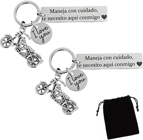 Drive Safe Keychain,Te necesito aqui conmigo Spanish Pendant for Him Her, I love you Gift for Boyfriend Husband in Saudi Arabia