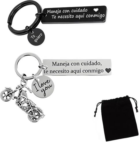 Drive Safe Keychain,Te necesito aqui conmigo Spanish Pendant for Him Her, I love you Gift for Boyfriend Husband in Saudi Arabia