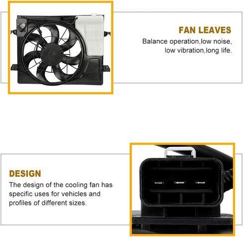 OCPTY Replacement Cooling Fan Assembly for 2010 2011 2012 2013 for Kia Forte Forte Koup in Saudi Arabia
