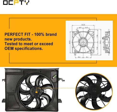 OCPTY Replacement Cooling Fan Assembly for 2010 2011 2012 2013 for Kia Forte Forte Koup in Saudi Arabia