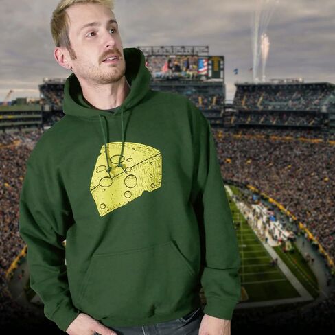 سترة SCOBAR Green Bay Football Wisconsin Cheese، مرسومة يدويًا، مطبوعة في الولايات المتحدة الأمريكية in Kuwait