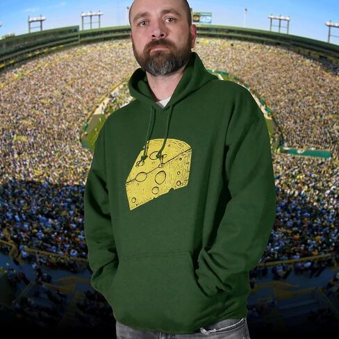 سترة SCOBAR Green Bay Football Wisconsin Cheese، مرسومة يدويًا، مطبوعة في الولايات المتحدة الأمريكية in Kuwait