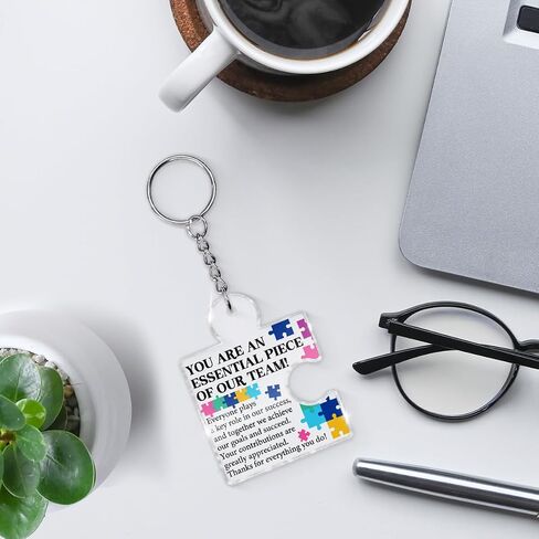 Team Appreciation Gifts for Coworkers Employee, Set of 12 Bulk Cheer Gifts Best Team Christmas Gift for Staff Colleagues Teacher Volunteer Nurse Acrylic Puzzle Piece Keychains in Saudi Arabia
