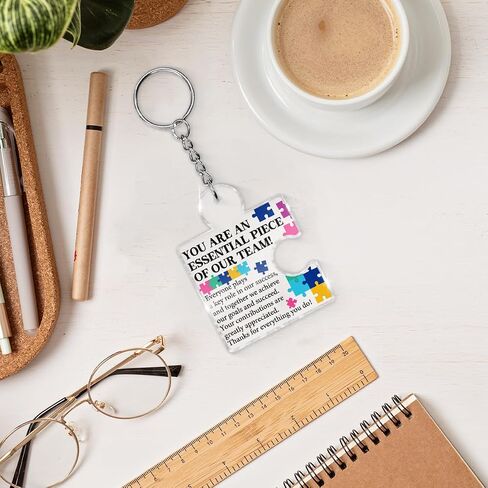 Team Appreciation Gifts for Coworkers Employee, Set of 12 Bulk Cheer Gifts Best Team Christmas Gift for Staff Colleagues Teacher Volunteer Nurse Acrylic Puzzle Piece Keychains in Saudi Arabia