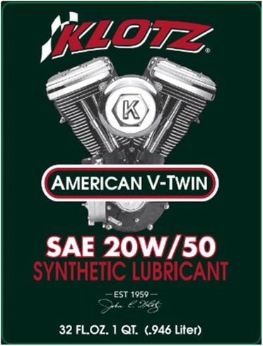 طقم تغيير الزيت الصناعي Klotz 6 Quart 20W-40 للدراجات النارية Indian™ Thunderstroke in Kuwait