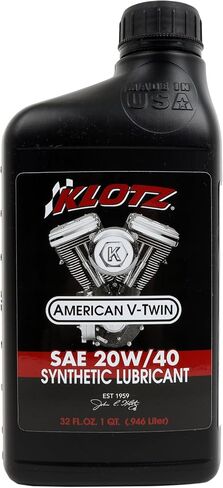 طقم تغيير الزيت الصناعي Klotz 6 Quart 20W-40 للدراجات النارية Indian™ Thunderstroke in Kuwait