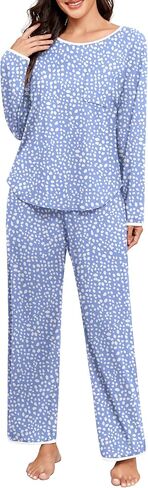 PrinStory Women 2025 Fall and Winter Pajamas Set Long Sleeve Ladies Pjs 2 Piece Pajama Lounge Sets in Saudi Arabia