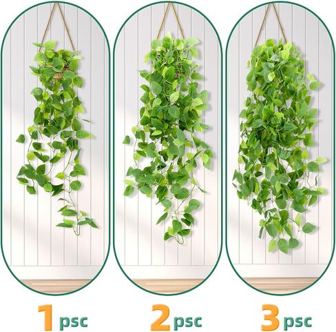 3PCS Artificial Hanging Plants Indoor 3ft Fake Ivy Plant Fake Vine Plants for Wedding Wall House Room Patio Indoor Outdoor Home Shelf Office Decor in Saudi Arabia