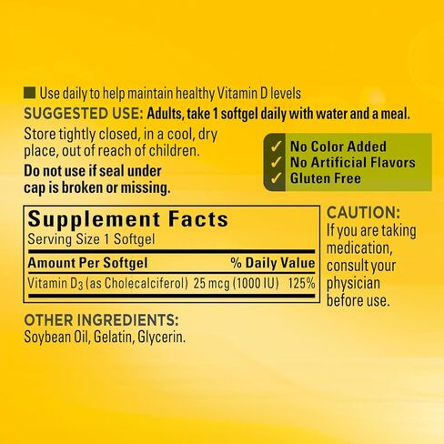 فيتامين د3 25 ميكروجرام (1000 وحدة دولية) | 650 كبسولة هلامية - كمية كافية لمدة 22 شهرًا | يدعم العظام والأسنان والعضلات والجهاز المناعي | خالي من الغلوتين | مكمل سهل البلع | صُنع من أجل التواصل الصحي مع الطبيعة in Kuwait