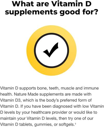 فيتامين د3 25 ميكروجرام (1000 وحدة دولية) | 650 كبسولة هلامية - كمية كافية لمدة 22 شهرًا | يدعم العظام والأسنان والعضلات والجهاز المناعي | خالي من الغلوتين | مكمل سهل البلع | صُنع من أجل التواصل الصحي مع الطبيعة in Kuwait