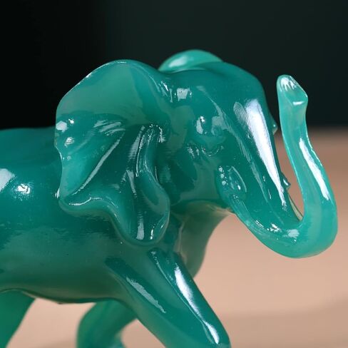 Elephant Statues Home Decor Gift - 1 Pair Wealth Lucky Elephant Figurine with Trunk Up Collectible Sculpture for Shelves, Livingroom and Bedroom in Kuwait
