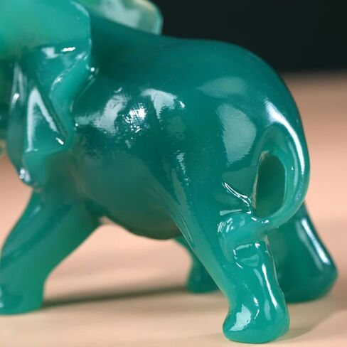 Elephant Statues Home Decor Gift - 1 Pair Wealth Lucky Elephant Figurine with Trunk Up Collectible Sculpture for Shelves, Livingroom and Bedroom in Kuwait
