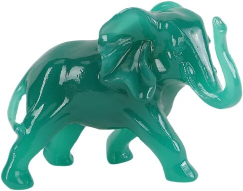 Elephant Statues Home Decor Gift - 1 Pair Wealth Lucky Elephant Figurine with Trunk Up Collectible Sculpture for Shelves, Livingroom and Bedroom in Kuwait