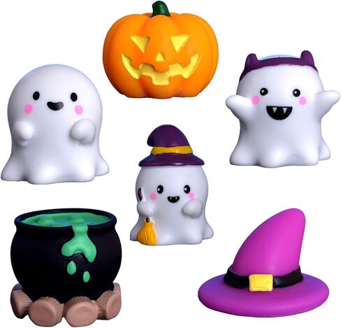 Set of 6 Halloween Figurines, Charming Ghost Decorations and Pumpkin Decorations for Halloween Party Decorations and Table Settings in Saudi Arabia