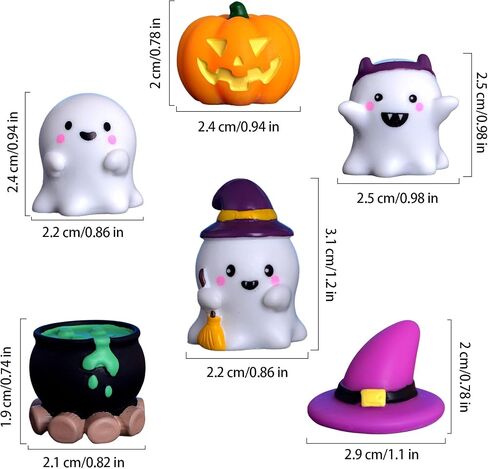 Set of 6 Halloween Figurines, Charming Ghost Decorations and Pumpkin Decorations for Halloween Party Decorations and Table Settings in Saudi Arabia