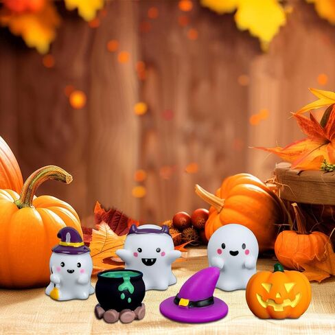 Set of 6 Halloween Figurines, Charming Ghost Decorations and Pumpkin Decorations for Halloween Party Decorations and Table Settings in Saudi Arabia