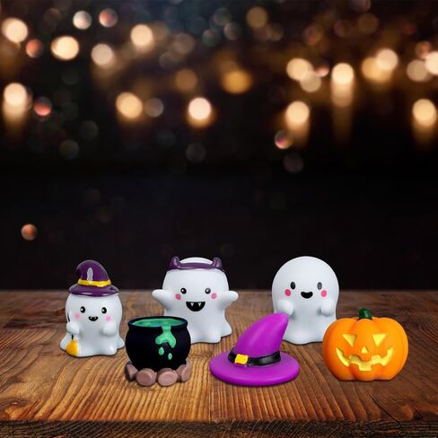 Set of 6 Halloween Figurines, Charming Ghost Decorations and Pumpkin Decorations for Halloween Party Decorations and Table Settings in Saudi Arabia