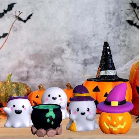 Set of 6 Halloween Figurines, Charming Ghost Decorations and Pumpkin Decorations for Halloween Party Decorations and Table Settings in Saudi Arabia