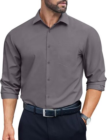 COOFANDY Mens Dress Shirts Long Sleeve Wrinkle Free Button Down Shirts Formal Business Shirt in Saudi Arabia