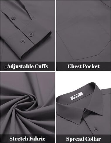COOFANDY Mens Dress Shirts Long Sleeve Wrinkle Free Button Down Shirts Formal Business Shirt in Saudi Arabia