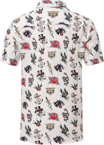 Men's Hawaiian Shirt Funny Summer Beach Casual Short Sleeve Button Down Shirts for Men in Saudi Arabia