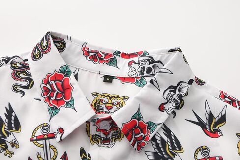 Men's Hawaiian Shirt Funny Summer Beach Casual Short Sleeve Button Down Shirts for Men in Saudi Arabia
