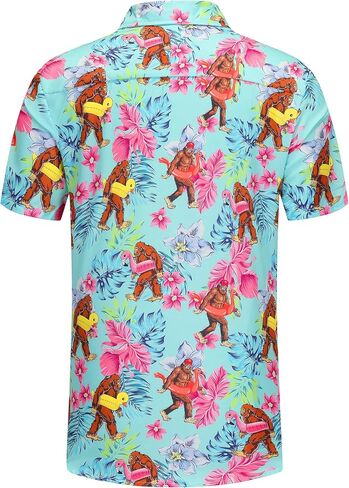 Men's Hawaiian Shirt Funny Summer Beach Casual Short Sleeve Button Down Shirts for Men in Saudi Arabia