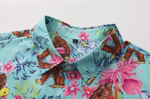 Men's Hawaiian Shirt Funny Summer Beach Casual Short Sleeve Button Down Shirts for Men in Saudi Arabia