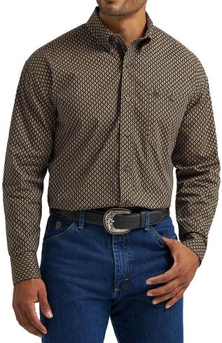 قميص Wrangler للرجال مطبوع عليه George Strait باللون البني in Saudi Arabia