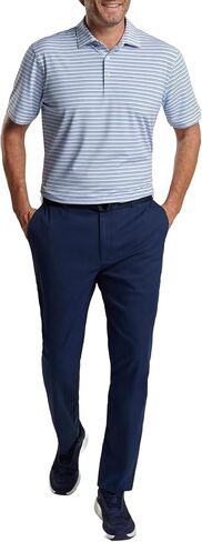 قميص بولو رجالي من PETER MILLAR من Fairmont Performance Jersey، أبيض/أزرق ليبرتي، XL in Kuwait