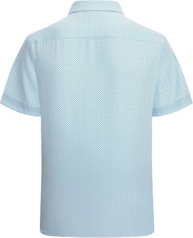 Alex Vando Mens Printed Dress Shirts Short Sleeve Easy Care Regular Fit Button Down Shirt in Saudi Arabia