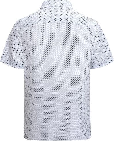 Alex Vando Mens Printed Dress Shirts Short Sleeve Easy Care Regular Fit Button Down Shirt in Saudi Arabia