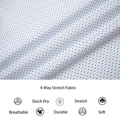 Alex Vando Mens Printed Dress Shirts Short Sleeve Easy Care Regular Fit Button Down Shirt in Saudi Arabia
