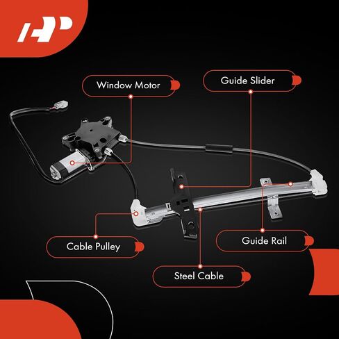 A-Premium Electric Power Window Regulator with Motor Compatible with Honda Civic 1992 1993 1994 1995 Sedan, Rear Left Driver Side, Replace# 72750SR4J01 in Saudi Arabia