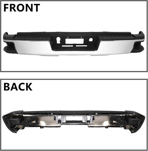 مجموعة المصد الخلفي من PENSUN مناسبة لـ 2015-2019 Chevy Silverado 2500 3500HD / 15-19 GMC Sierra 2500HD 3500HD، كروم مع فتحات مستشعر وقوف السيارات GM1103188 in Saudi Arabia