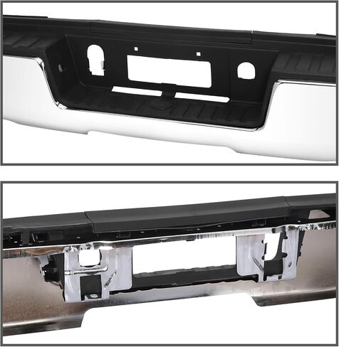 مجموعة المصد الخلفي من PENSUN مناسبة لـ 2015-2019 Chevy Silverado 2500 3500HD / 15-19 GMC Sierra 2500HD 3500HD، كروم مع فتحات مستشعر وقوف السيارات GM1103188 in Saudi Arabia