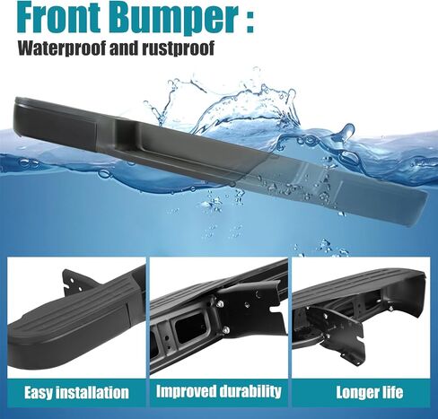Erlebnis Rear Bumper Compatible with 2004-2015 Titan, Step Bumper without Parking Sensor Hole, Black Bar Pickup License Lamp Replacement Step Pad Assembly, NI1103117 (Model B) in Saudi Arabia