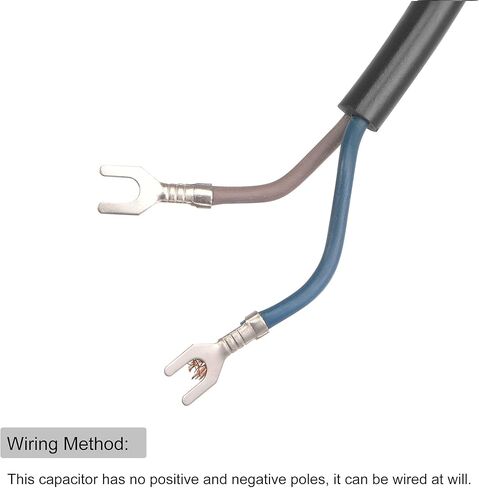 MECCANIXITY CBB60 مكثف تشغيل 35 فائق التوهج 250 فولت تيار متردد 2 سلك 50/60 هرتز اسطوانة 96 × 46 مم مع طرف، مسمار تثبيت M8 لمحرك مضخة المياه ضاغط الهواء in Kuwait
