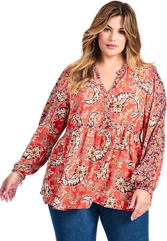 Avenue Women's Plus Size Floral Fields Tunic in Saudi Arabia