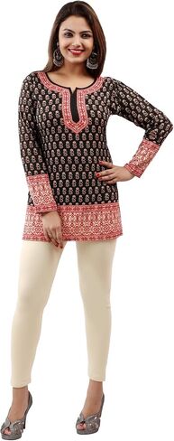 Maple Clothing Indian Tunic Top Women's Printed Short Kurti Kurta Outfit India Apparel in Saudi Arabia