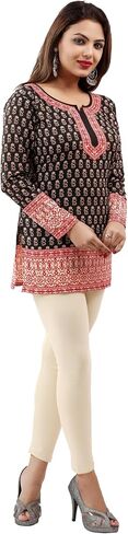 Maple Clothing Indian Tunic Top Women's Printed Short Kurti Kurta Outfit India Apparel in Saudi Arabia