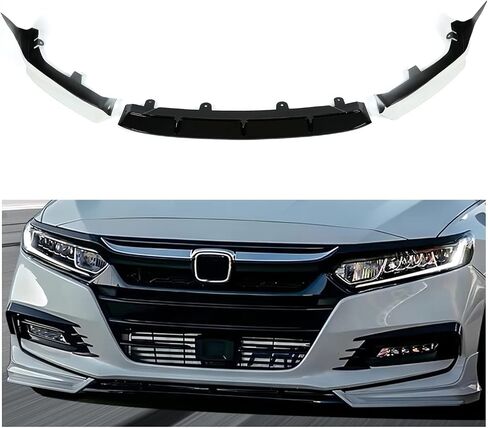 مصد الشفاه الأمامي من KUAFU متوافق مع 2018-2022 Honda Accord 4Dr Sedan Air Dam تحت الذقن واقي مصد الصدمات مطلي بالبلاستيك الأسود والأبيض 3 قطع in Kuwait
