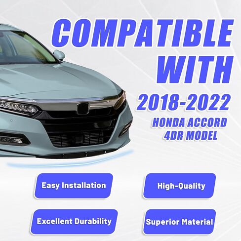مصد الشفاه الأمامي من KUAFU متوافق مع 2018-2022 Honda Accord 4Dr Sedan Air Dam تحت الذقن واقي مصد الصدمات مطلي بالبلاستيك الأسود والأبيض 3 قطع in Kuwait