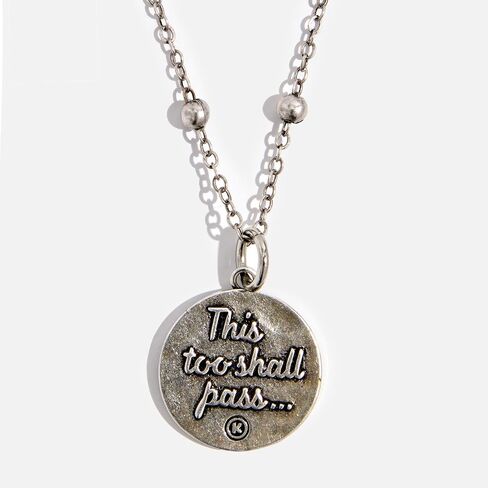 Katia Designs “This Too Shall Pass" Star Necklace – 36" Gold or Silver Plated Brass Satellite Chain with Faceted Clear AB Crystal – Dainty Boho Jewelry for Women, Quick-Connect Clasp, Nickel-Free in Saudi Arabia