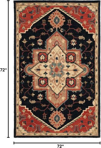 SAFAVIEH Heritage Collection Runner Rug - 2'3" x 8', Blue & Red, Geometric Design, Ideal for High Traffic Areas in Entryway, Kitchen & Bathroom (HG929N-28) in Saudi Arabia
